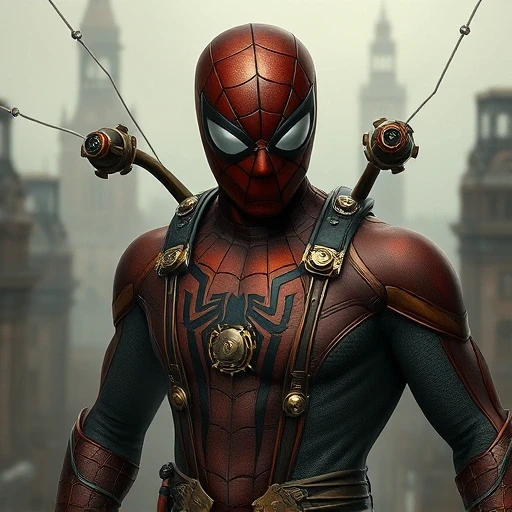 Steampunk Spiderman AI character